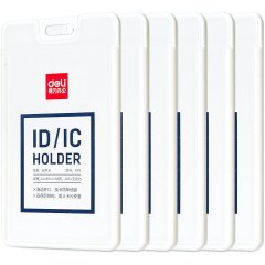 Бейдж Deli 8315 вертик. без держат., вкладыш: 54x89мм, пластик, белый, 1 шт