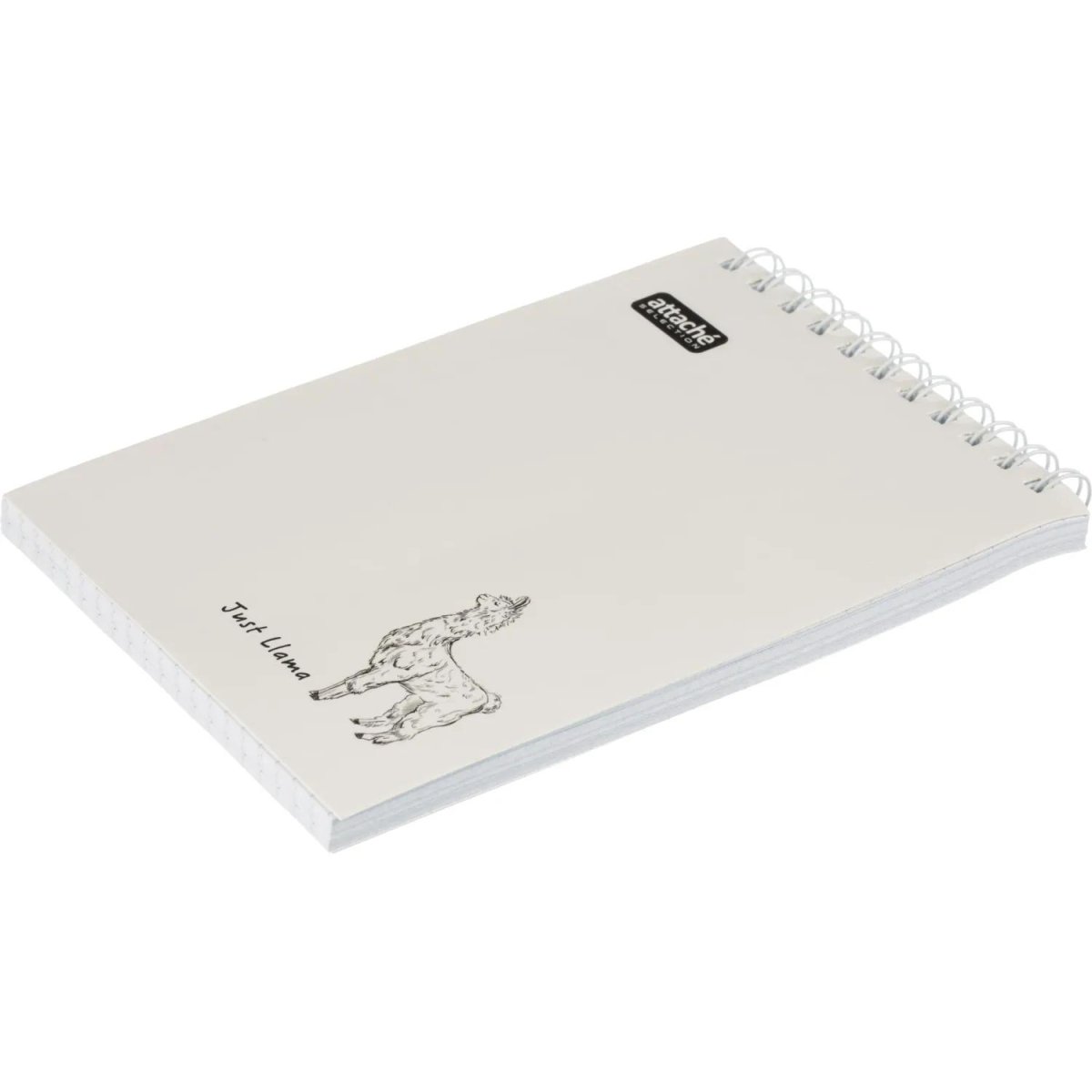 Блокнот А6,80л,кл,греб,карт.обл+УФ-лак Attache Selection LLAMAS белый