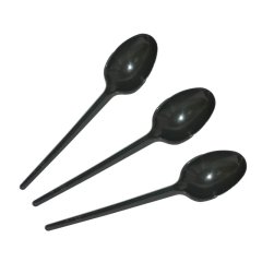 Ложка одноразовая столовая 165мм, ПС, черная, 2800шт/кор