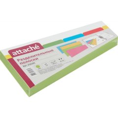 Разделитель листов Разделительные полоски Attache, зеленые, 100 шт./уп.
