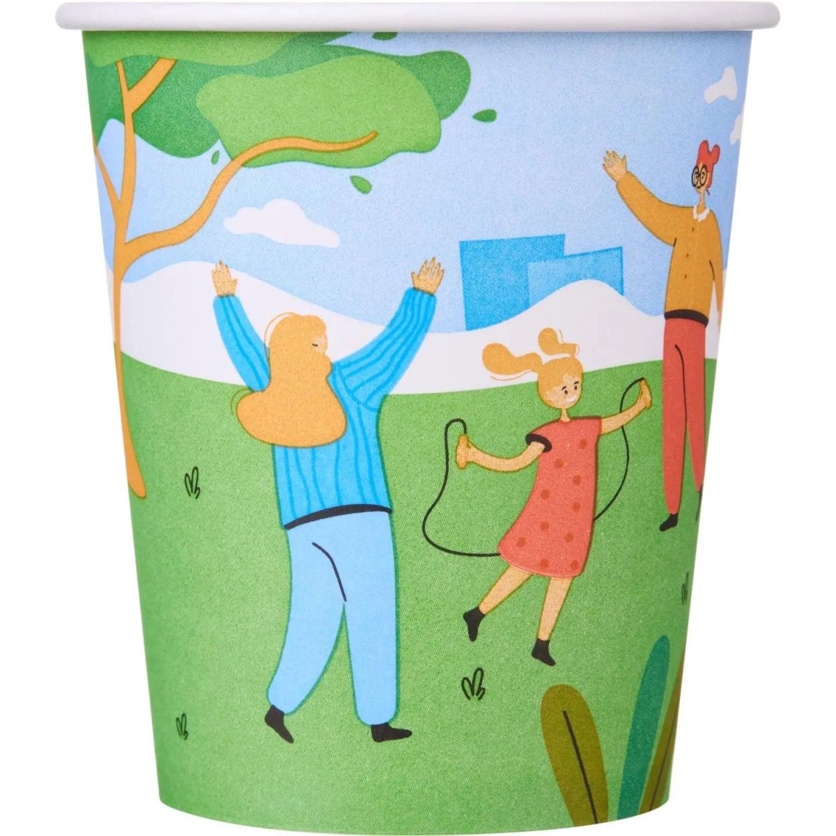 Стакан одноразовый бум односл. 250 мл d-80мм Активный отдых (MIX) 50шт/уп