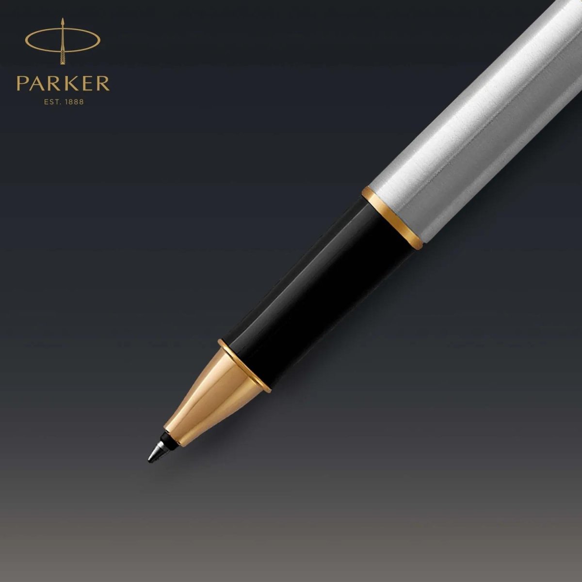 Роллер Parker Sonnet Stainless Steel GT 0,7мм, черный, подар.кор, 1931506
