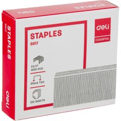 Скобы для степлера №23/17 Deli Е0017 оцинкованные 1000 шт./уп