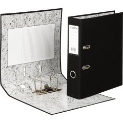 Папка-регистратор 75мм Attache А4 черная РР/бумага без мет. уголка