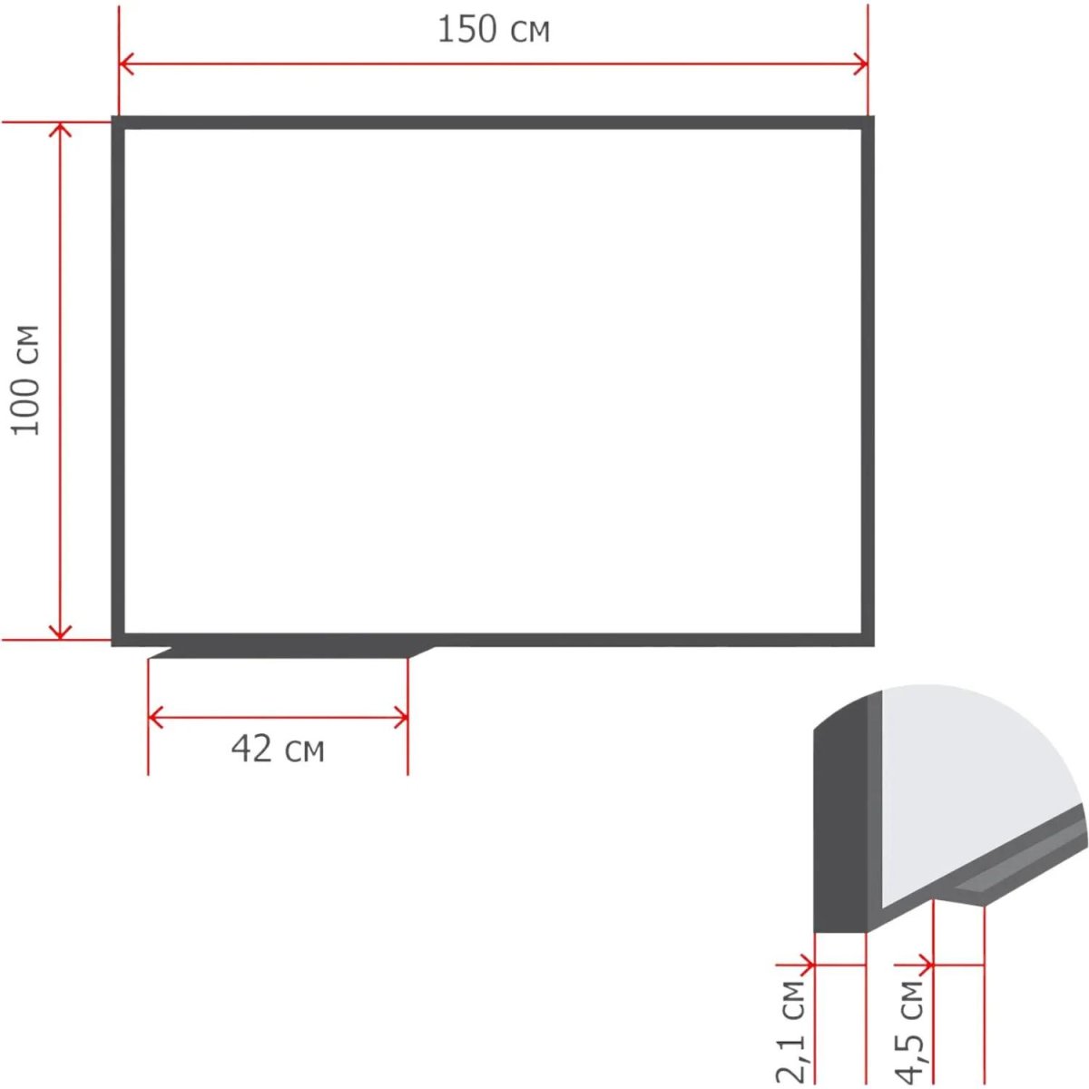 Доска магнитно-маркерная 100х150 эмаль Комус Premium алюмин. рама Россия
