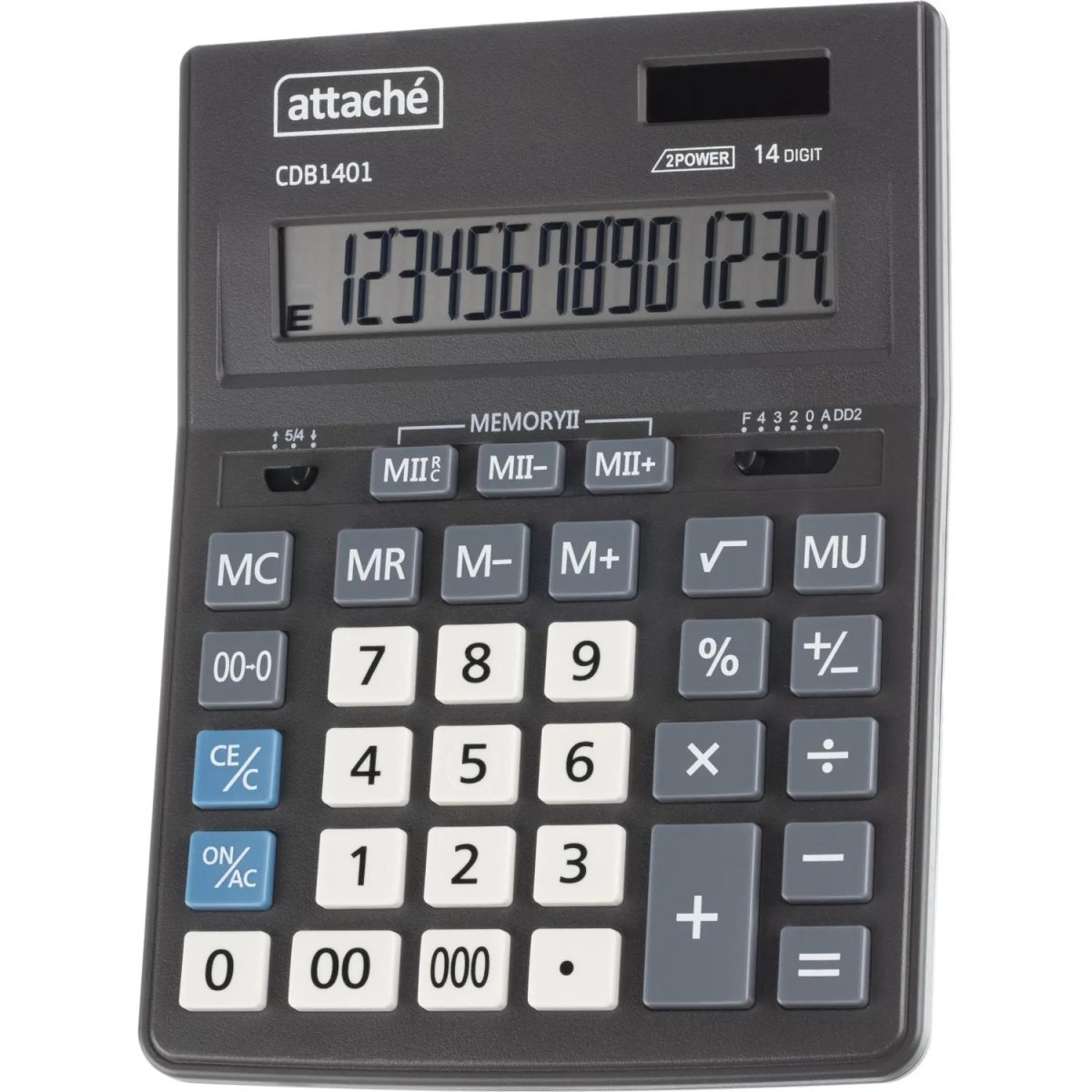 Калькулятор настольный Attache CDB1401-BK 14-разрядный черный 205x155x35 мм