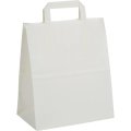 Пакет бумажный 320х200х370 мм, 80 гр/м2,с плоскими ручками, белый 200 шт/уп
