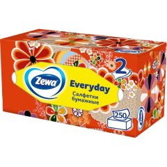Салфетки косметические ZEWA Everyday 2-сл 250шт/уп 8679