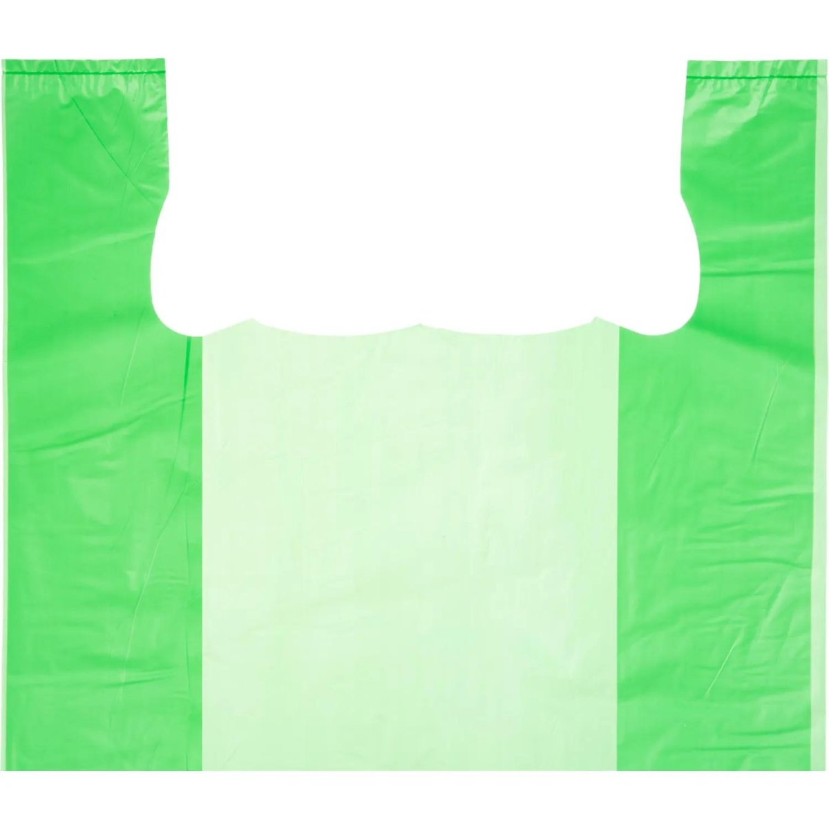Пакет-майка ПНД, 42+18x68 см, зеленый, 35 мкм, 50 шт/уп