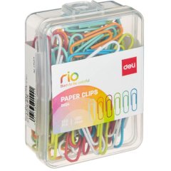Скрепки Deli E0024 пластиковая оболочка 28-29мм ассорти (упак.:100шт)