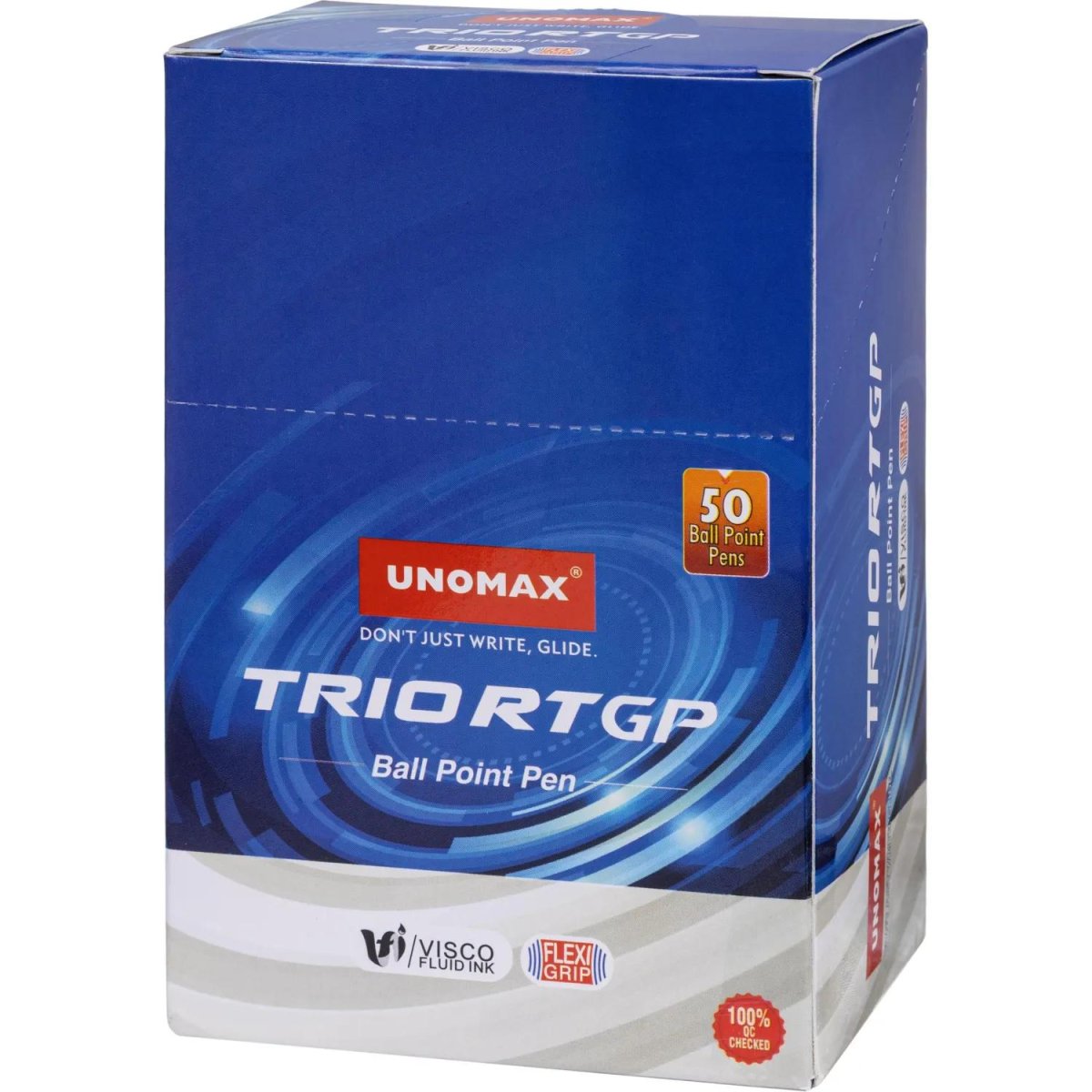 Ручка шариковая автомат. Unimax Glide Trio Steel 0,7мм,син,мас,5шт/уп