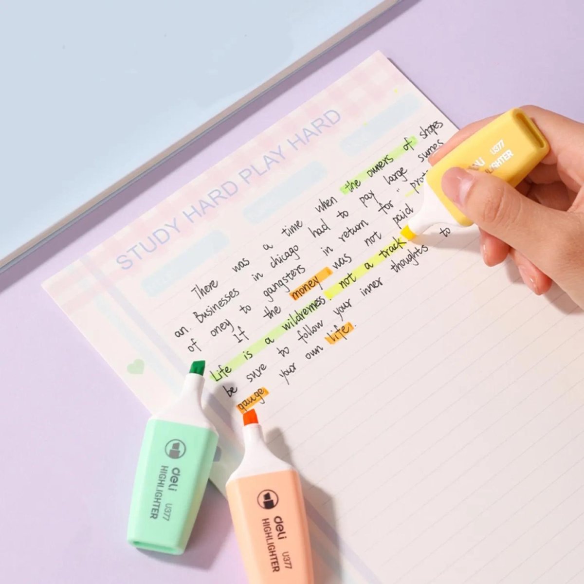 Набор текстовыделителей мини Deli 1-4 мм, скош.нак.,6цв, пастельн. EU377