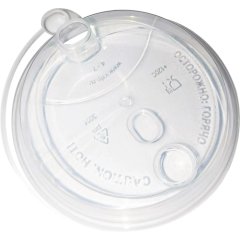 Крышка для стакана d90 мм с пробив слотом и заглуш, прозр., ПП, 50 шт/уп