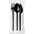 Набор столовых приборов №5 черный 18см., (в,л. ст., н.,салф,зуб) 200 шт/уп