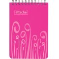 Блокнот А6,пласт обл,80л, ATTACHE FANTASY,розов.