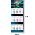 Календарь настенный 3-х блочный 2026 Attache, Яркая ночь, 305х780, 80г