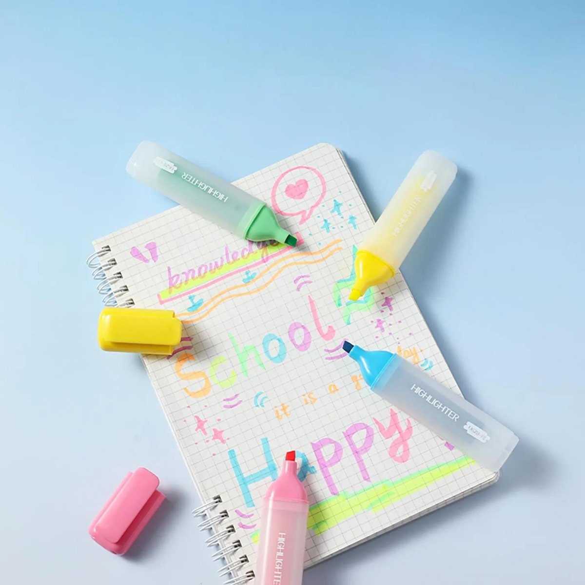 Набор текстовыделителей Deli EU628,скош.нак 1-4,5мм,6цв, не смаз.гелев.черн