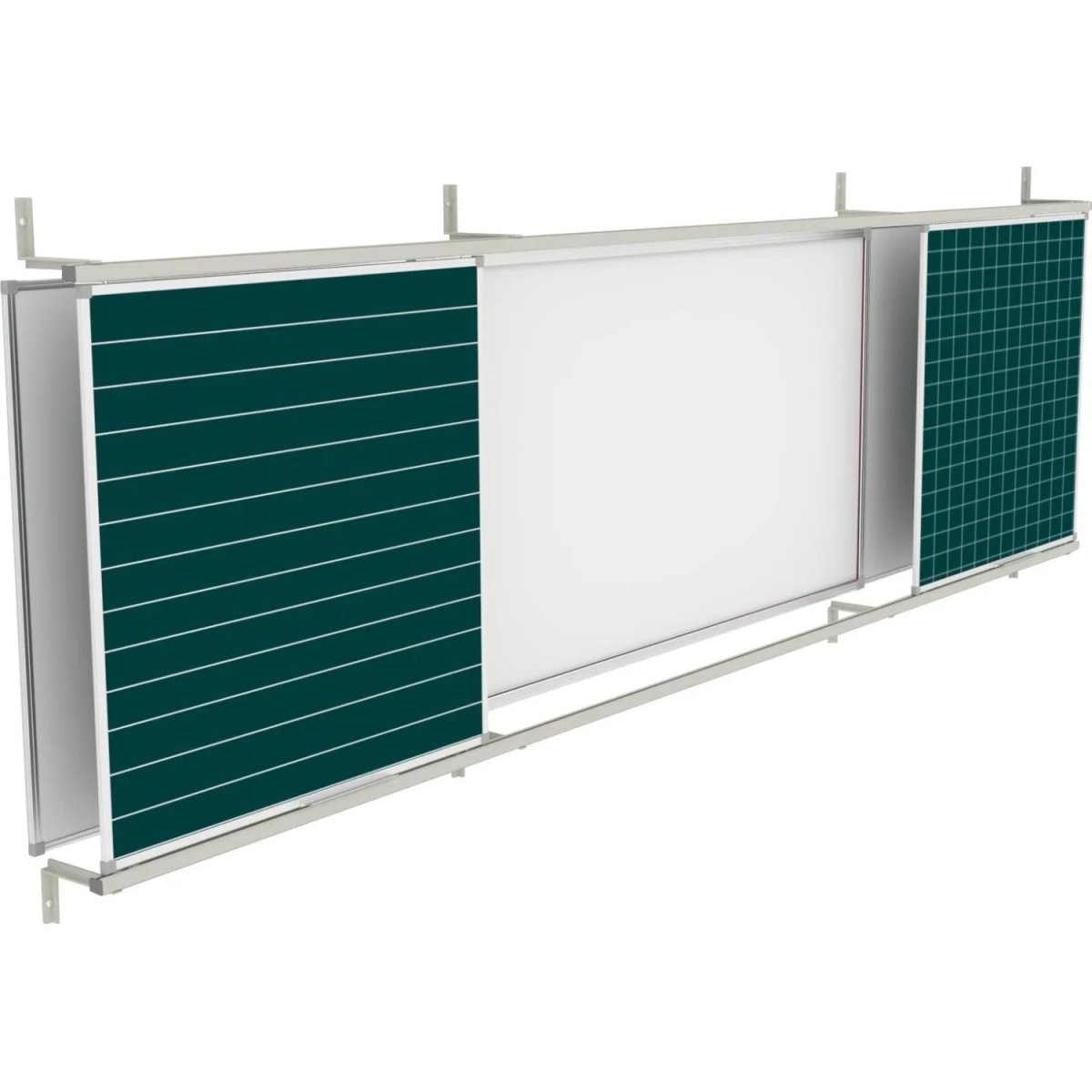 Доска раздв. магн.-мелов(линов)/маркер.Attache 100х300 4хсекц под инт.сист