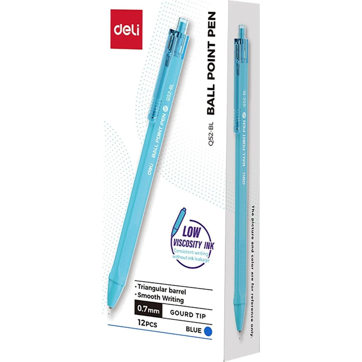 Ручка шариковая автомат. Deli EQ52-BL,гибр.нак 0,7,син.черн,в асс