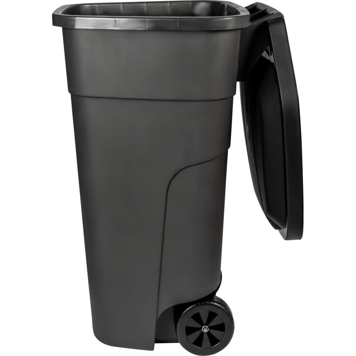 Контейнер-бак мусорный пластик серый, на колесах 110л_PT9957СЕР-1РS