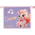 Папка для тетрадей А5 пластик,печать на картоне ВЕСЕЛЫЙ ЕДИНОРОГ ПМ-А5-29