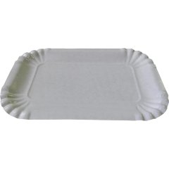 Тарелка одноразовая прямоуг. 13х20см, белая с ламинацией 1500шт/кор