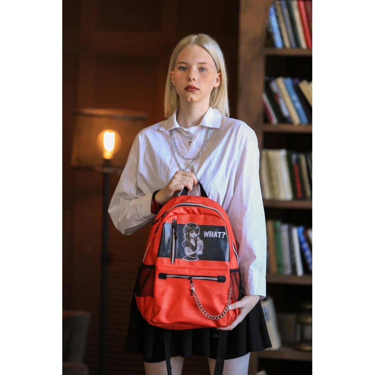 Рюкзак Аниме Готик экокожа, красный
