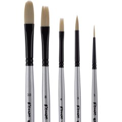 Набор кистей художественных Комус Арт,синтетика жесткая,длин.ручка,5шт/наб