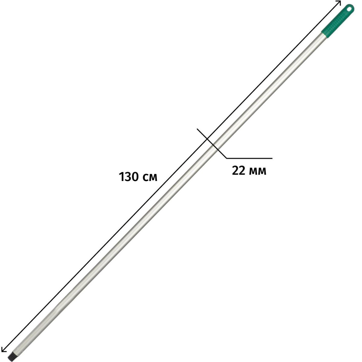 Рукоятка алюминиевая, цвет красный 130см с резьбой NV-138R