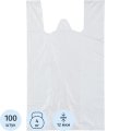 Пакет-майка ПНД 25+12х45 12мкм, белый 100 шт/уп