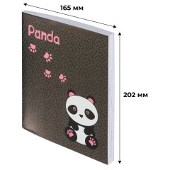 Тетрадь общая А5 96л Panda,клет,скреп., ВД-лак