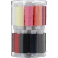 Набор ниток швейных армированных Радуга 40 ЛШ 150м х 24шт, в тубе