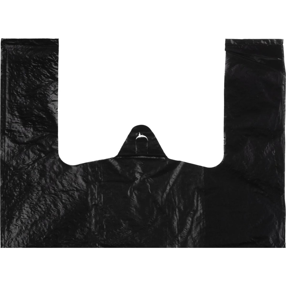 Пакет-майка ПНД, 30+18х56 см, черный, 28 мкм, Комус, 100шт/уп