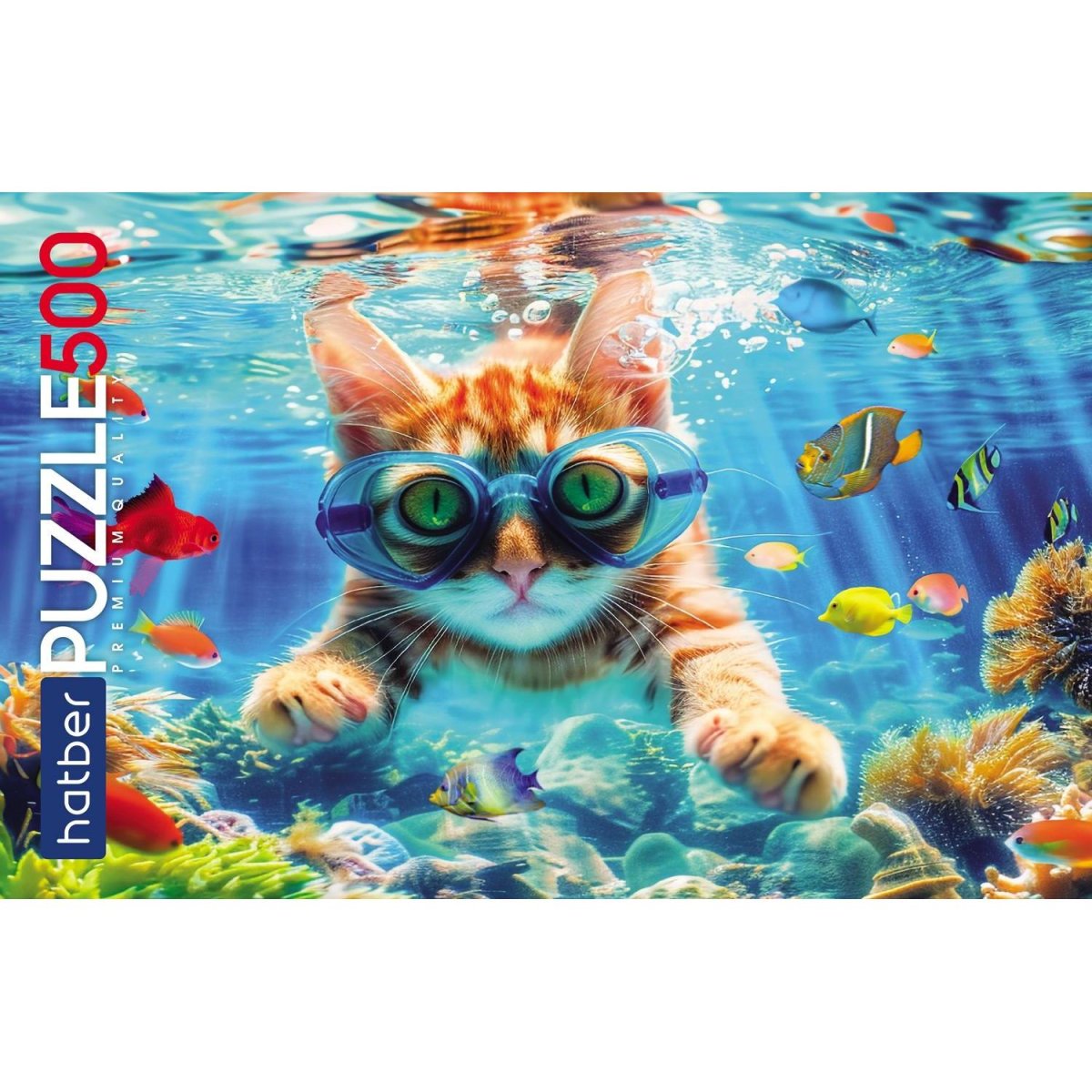 Пазл 500 элементов Premium А2ф 480х330мм  -Котик на релаксе-,88449