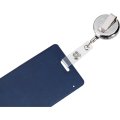 Бейдж ВЕРТИКАЛЬНЫЙ С ДЕРЖАТЕЛЕМ-РУЛЕТКОЙ, синий