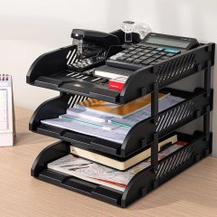 Лоток горизонтальный для бумаг Deli E9213,сбор,черн,325x241x255мм,3шт/наб