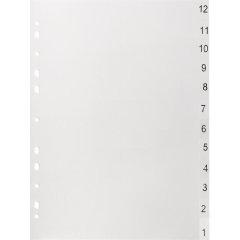 Разделитель листов 12-1 цифровые пластик.Комус
