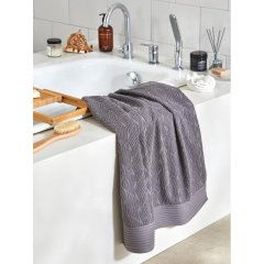 Полотенце махровое банное бордюр Жаккард 70х120 см ,500 г/м2, Антрацит