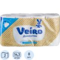 Бумага туалетная Veiro Домашняя 2сл бел втор втул 15м 8рул/уп 1с28
