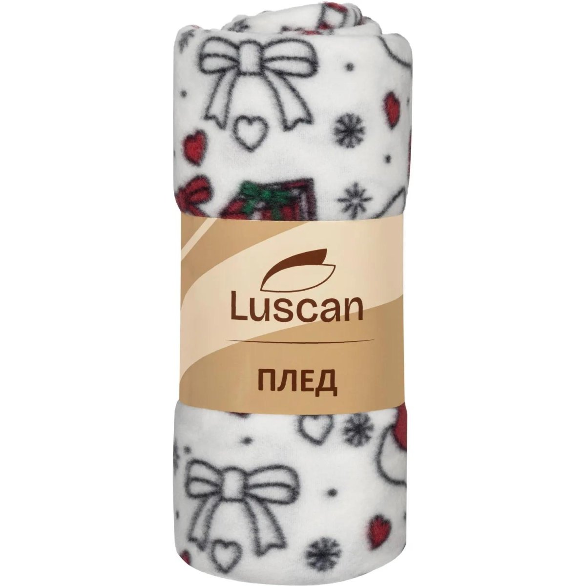Плед флис Luscan, 130х170 см, 160 г/м2, подарки белый