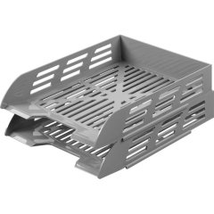 Лоток горизонтальный для бумаг Выбор есть сетчатый непрозрачный серый