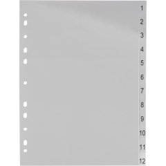 Разделитель листов 12л. цифровые пластик.Комус