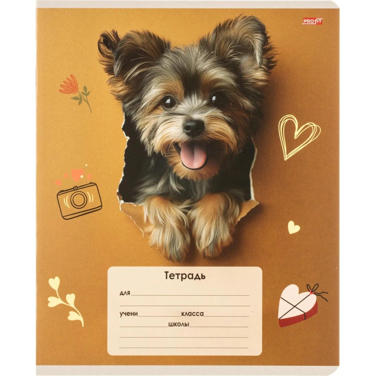 Тетрадь КЛЕТКА 18л. ОБАЯТЕЛЬНЫЕ ПЁСИКИ обл.-мелов.картон,ассорти 18-4310