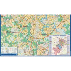 Карта настенная Москва современная 1:26 тыс., матовая ламинация