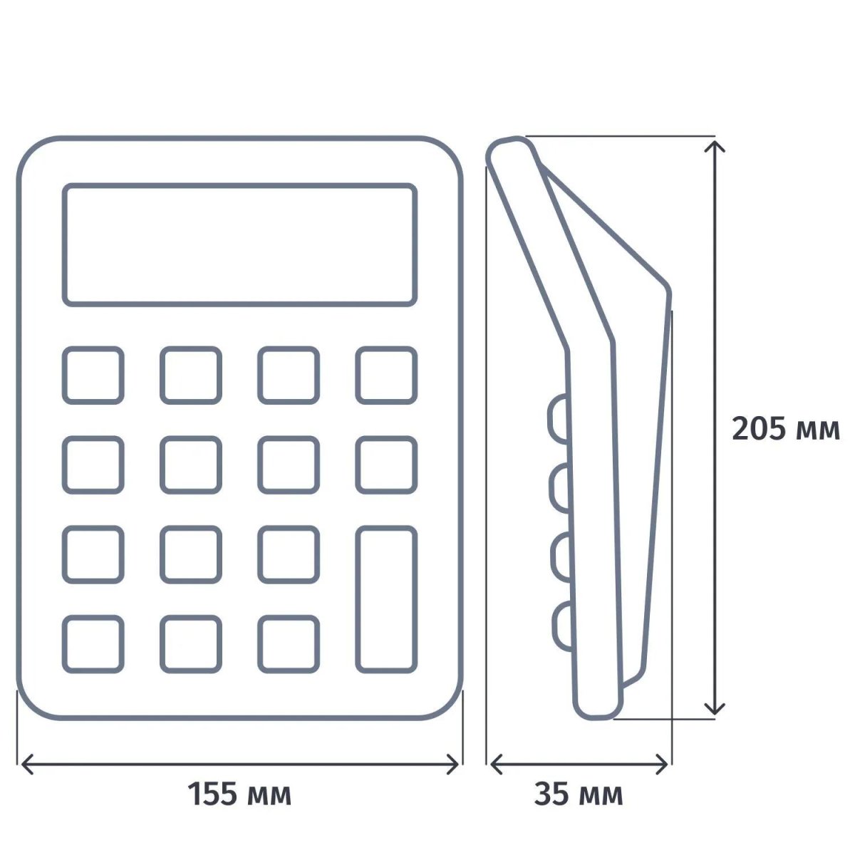 Калькулятор настольный Attache CDB1601-BK 16-разрядный черный 205x155x35 мм