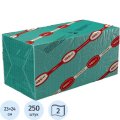 Салфетки бумажные 2 сл 23х24 см зеленые 250 шт/уп