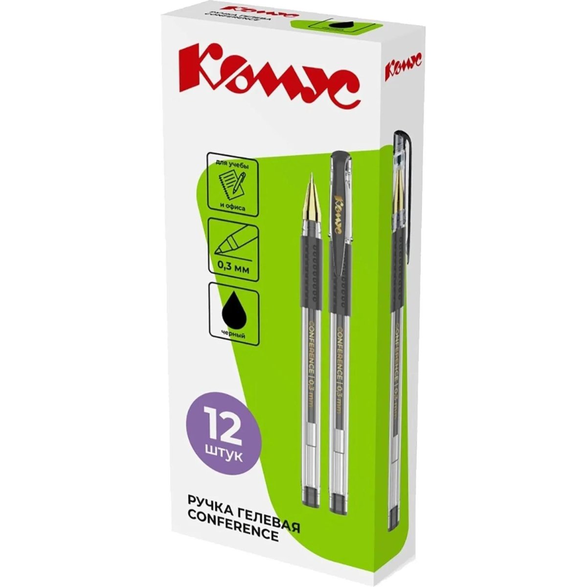 Ручка гелевая неавтомат. Комус Conference,манж,ш.0,5мм,л.0,3мм,черн