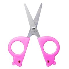 Ножницы детские 128мм Deli E6032, симметр.пласт.ручки,защитн.колп,розовый