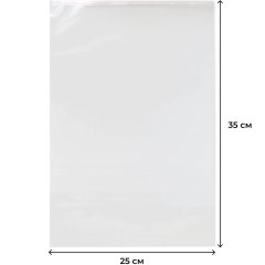 Пакет БОПП 250ммx350мм+40мм клапан со скотчем 30 мкм, 100 шт/уп(ФЛ)