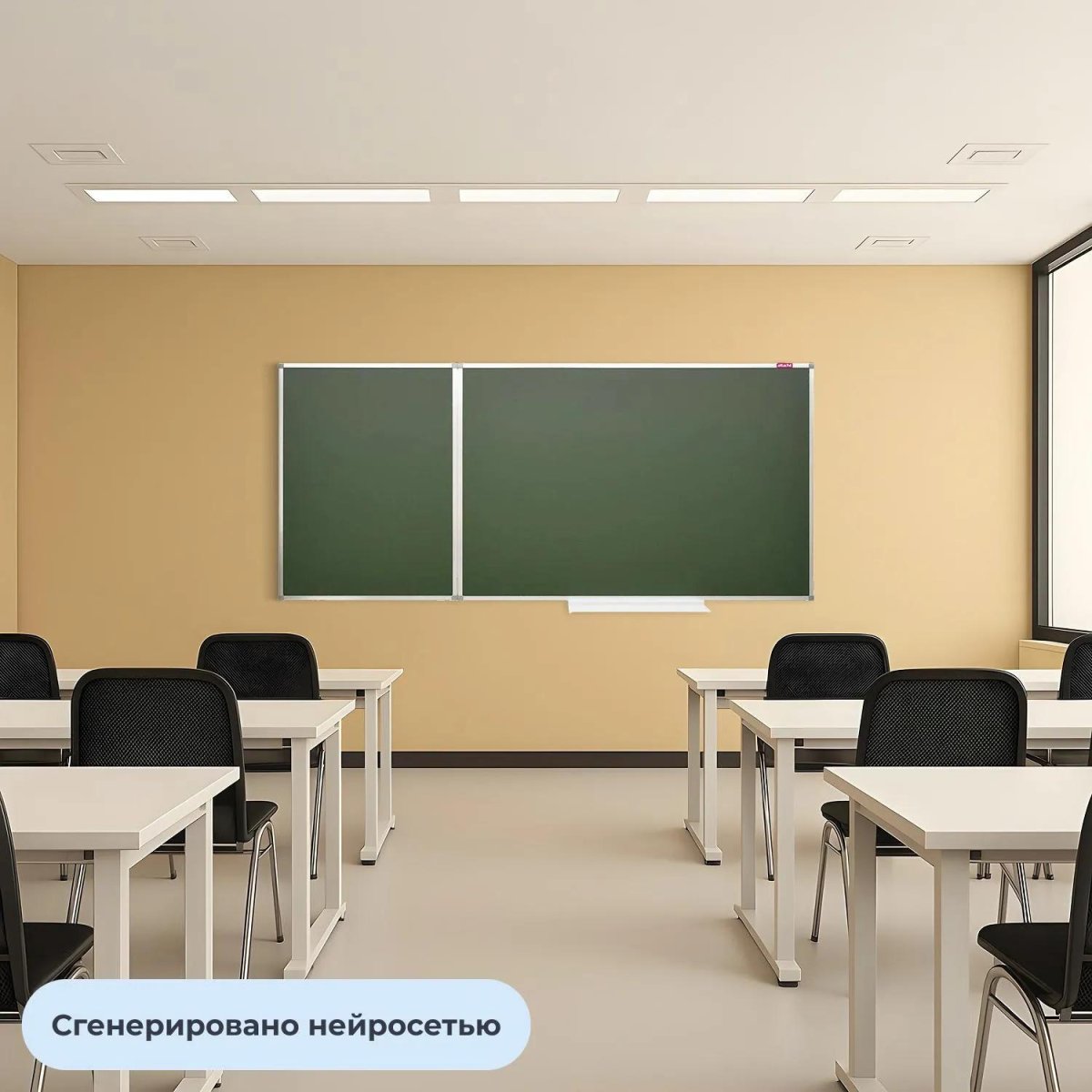 Доска магнитно-меловая Attache 2-х секционная без разлиновки